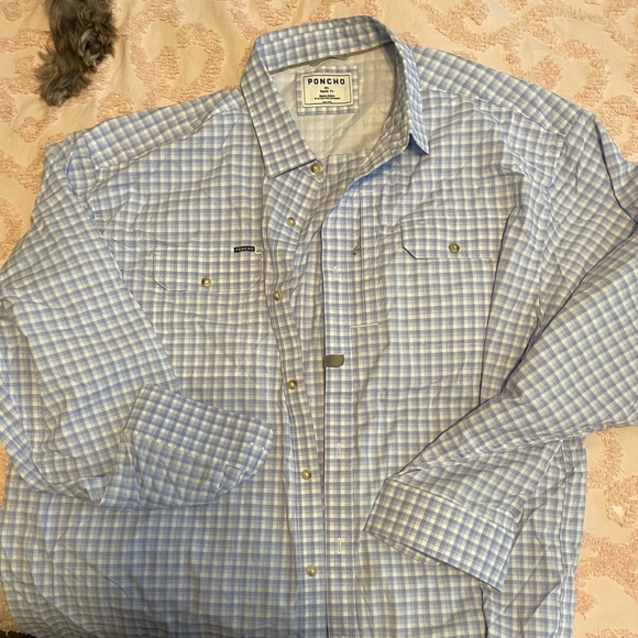 PONCHO button down shirt. COOL WEAR. Vented back. Fishing. Hiking. Work . 3x - Picture 2 of 5